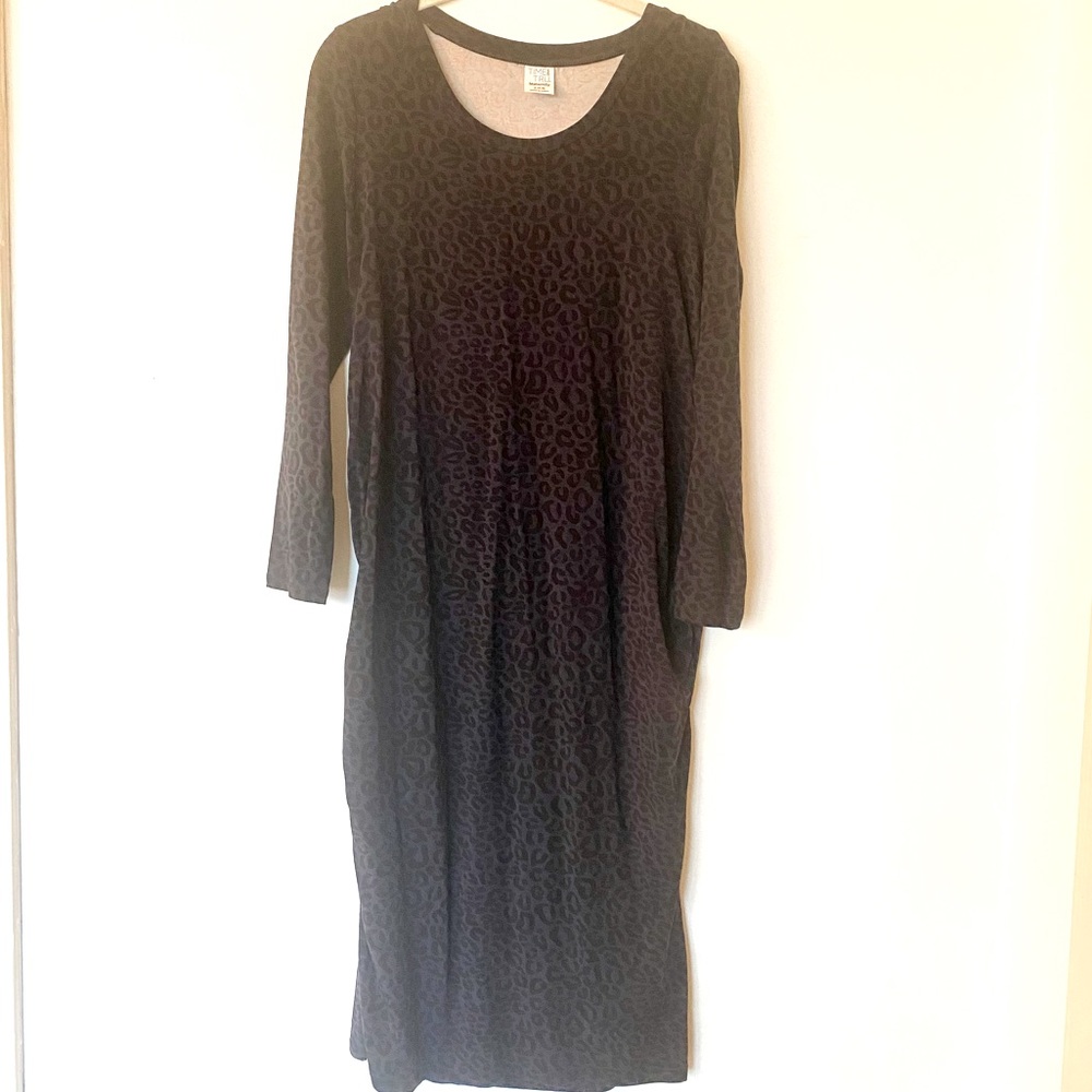 Maternity Blue and Black Leopard Print Dress